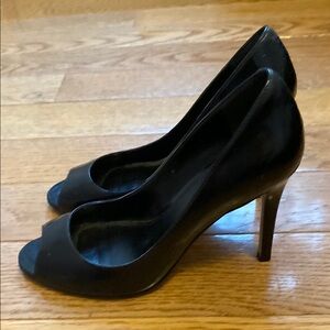 Enzo Angiolini Black Peep-Toe Heels